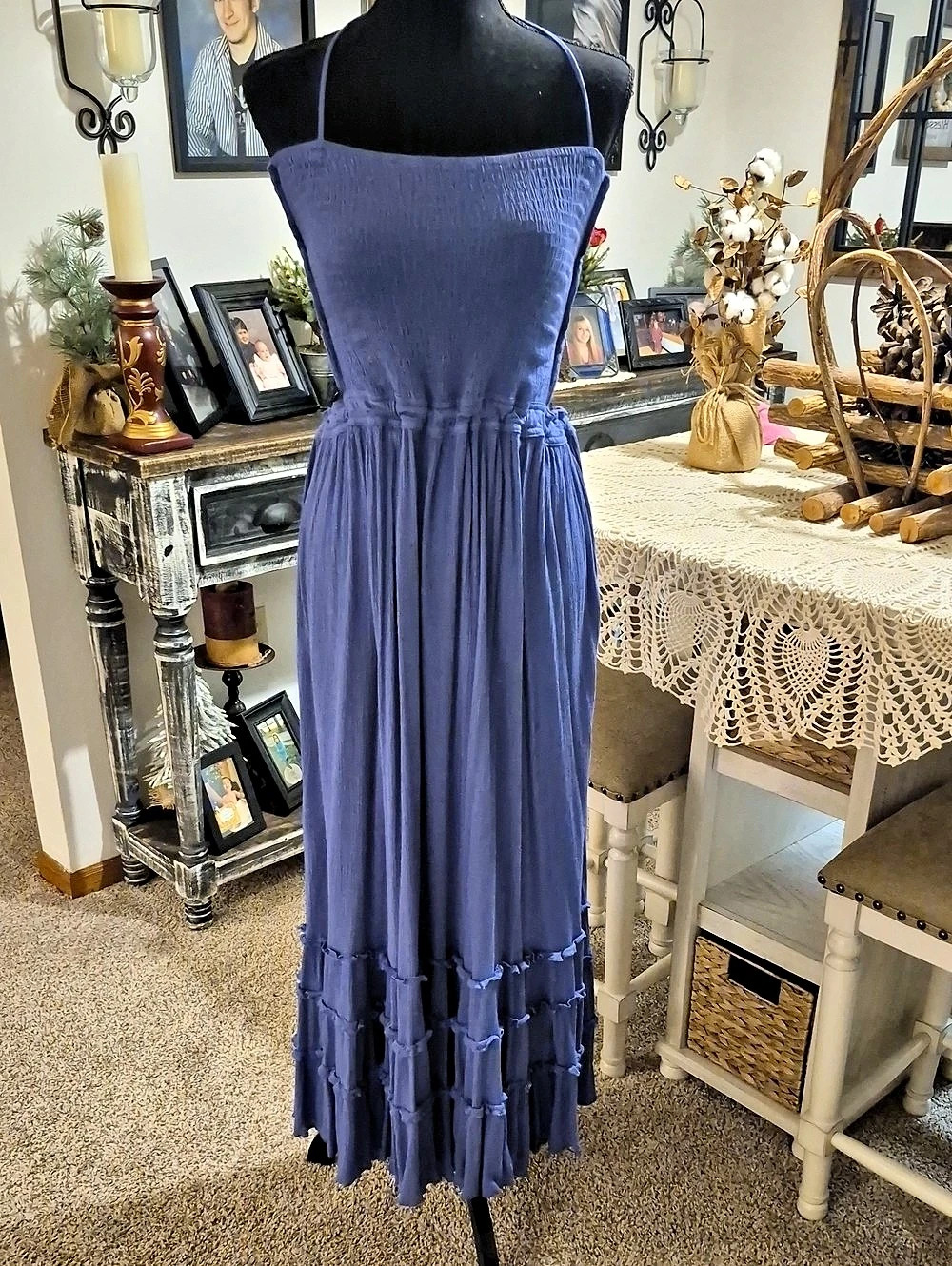 R.Vivimos Blue Maxi Dress Size 8/10 Like New